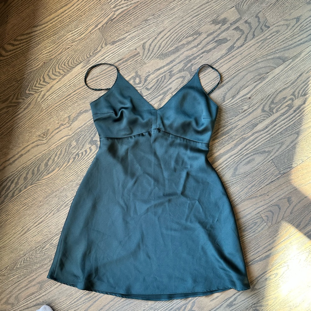 Abercrombie green satin dress
